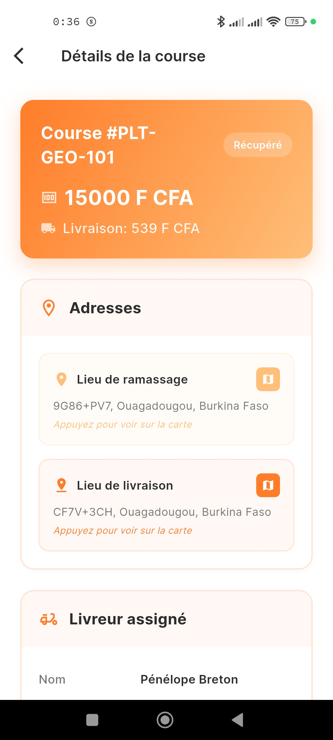 Capture d'écran - Créez Votre Demande de Livraison
